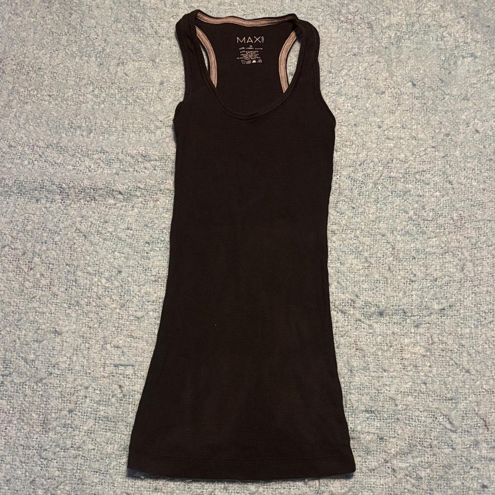 Max Rave Black Cotton Racerback Top